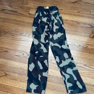 Haute Hippie silk camo draw string jogger